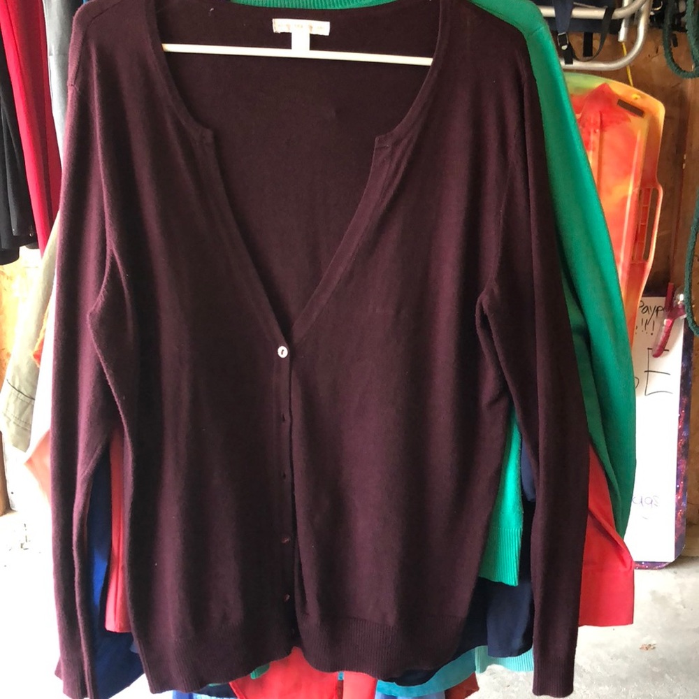 Burgundy/wine colored XLcardigan by New York& Co.